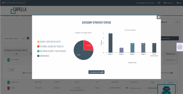 Capella Dashboard - Category Strategy Status Pop Out